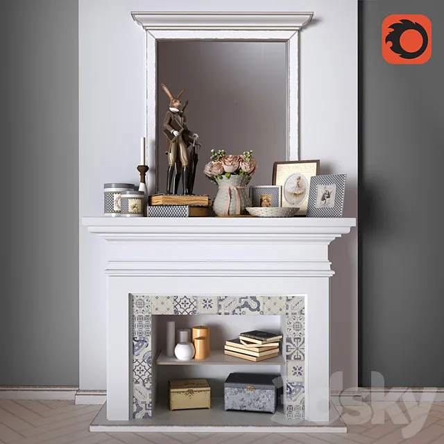 decorative fireplace set 3DModel