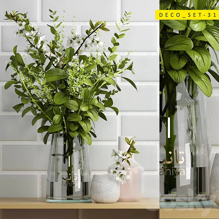 DECORATIVE FLOWER SET 31 3D Model