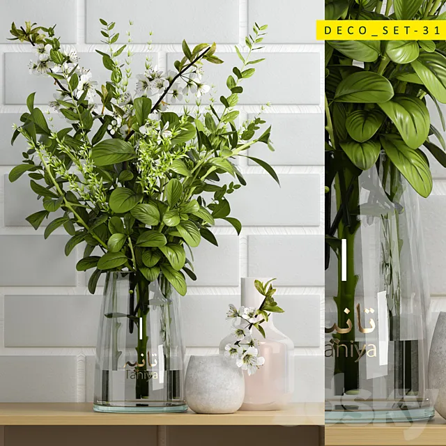 DECORATIVE FLOWER SET 31 3DModel DECORATIVE FLOWER SET 31 3DModel