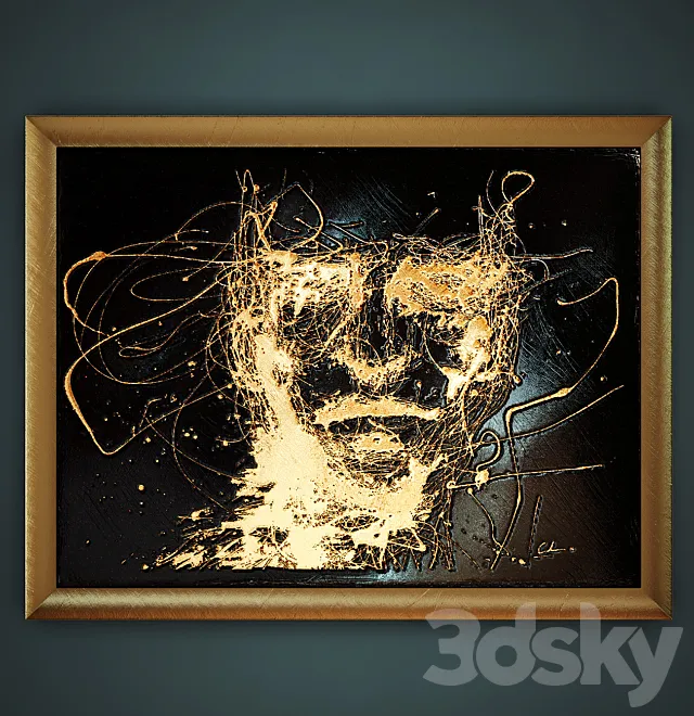 Decorative granite panel with engraved and gilded. 3D Model Decorative granite panel with engraved and gilded. 3D Model