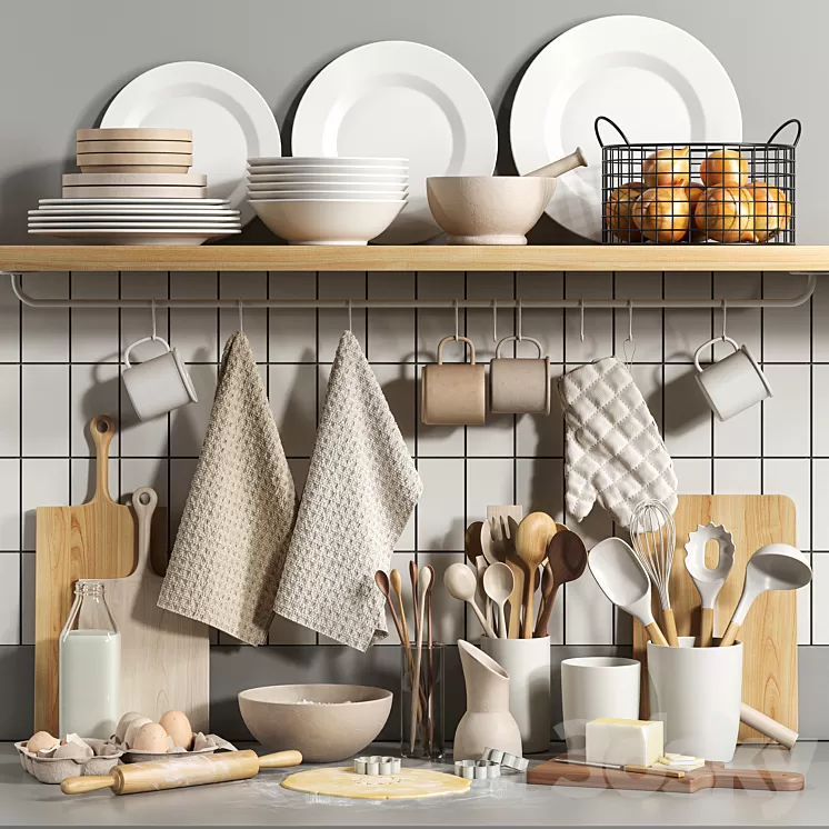 Decorative kitchen set 05 3D Model