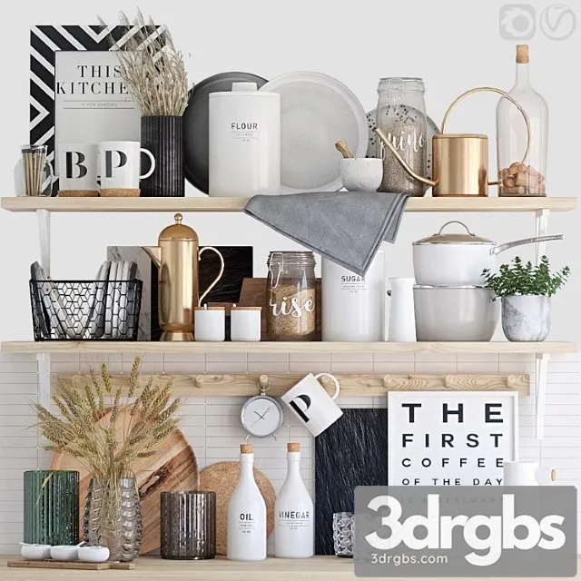 Decorative Kitchen Set 2 3D Model Download