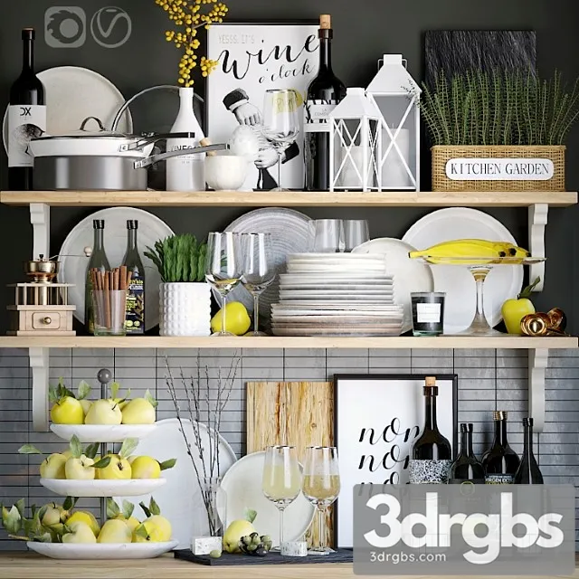 Decorative kitchen set 3_3 3D Model Download
