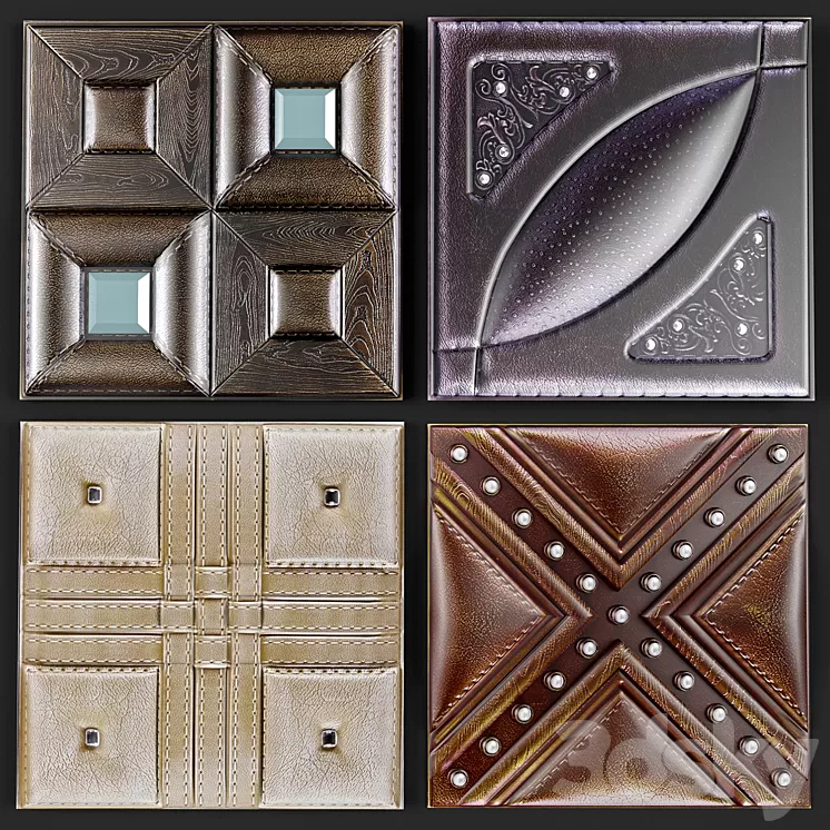 Decorative leather 3D panel 3D Model
