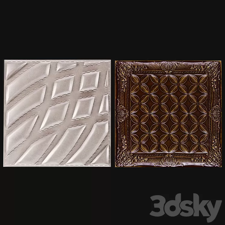 Decorative leather 3D panel 3D Model