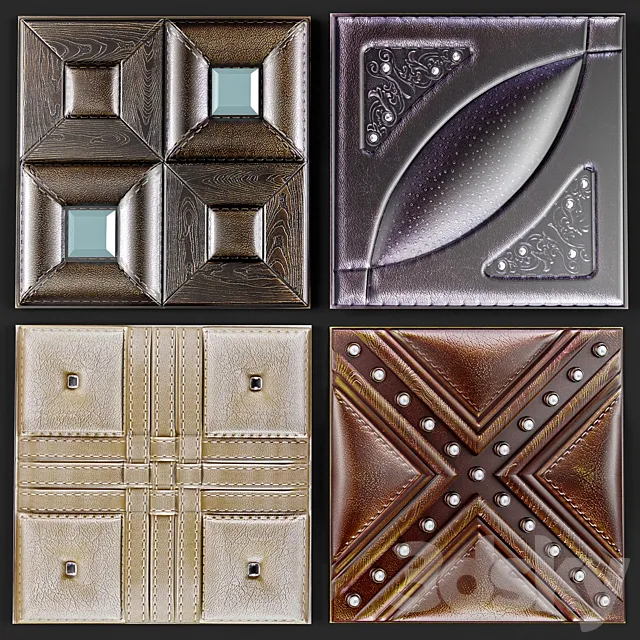 Decorative leather 3D panel 3D Model Decorative leather 3D panel 3D Model