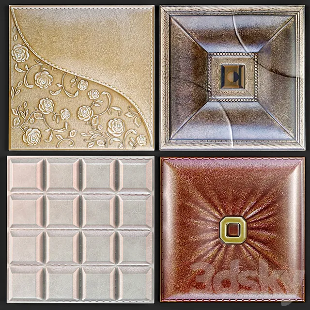 Decorative leather 3D panel 3D Model Decorative leather 3D panel 3D Model