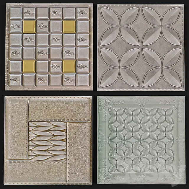 Decorative leather 3D panel 3D Model Decorative leather 3D panel 3D Model