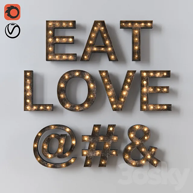 Decorative letter Restoration Hardware 3D Model Decorative letter Restoration Hardware 3D Model