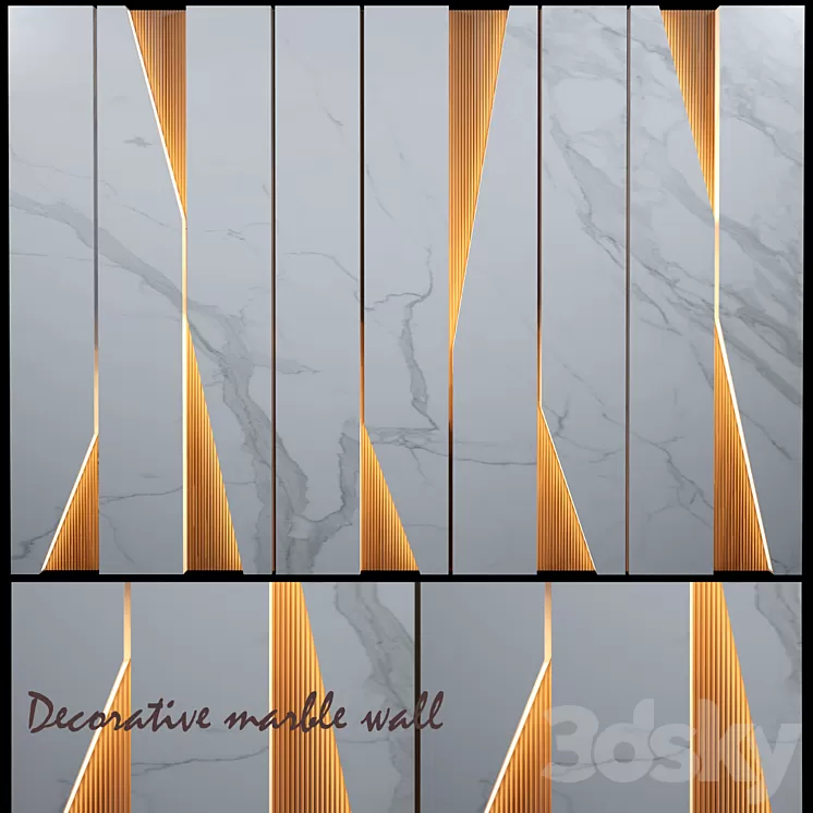 Decorative marble wall 3D Model