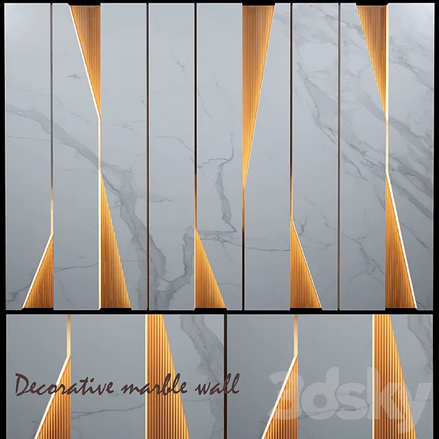 Decorative marble wall 3DModel Decorative marble wall 3DModel