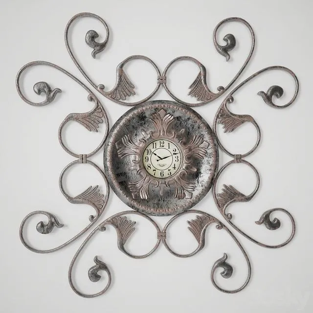 Decorative metal wall clock 3D Model