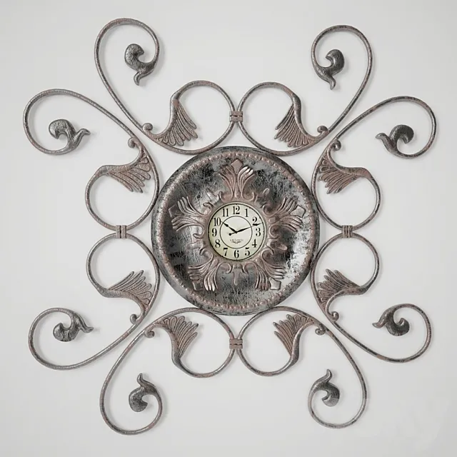 Decorative metal wall clock 3D Model Decorative metal wall clock 3D Model