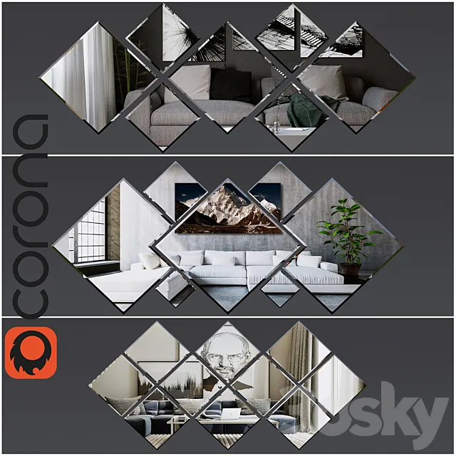 Decorative mirror 3D Model