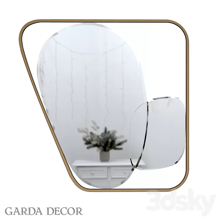 Decorative Mirror in Metal Frame KFE1210 Garda Decor 3D Model