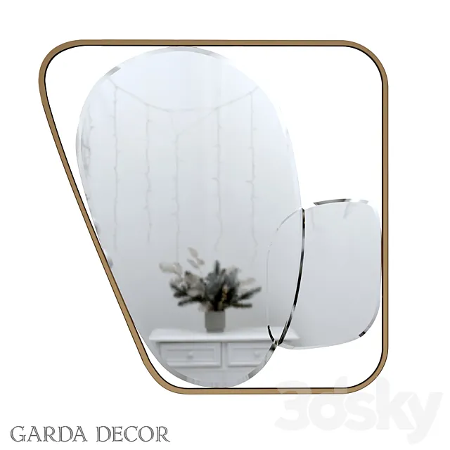 Decorative Mirror in Metal Frame KFE1210 Garda Decor 3DModel