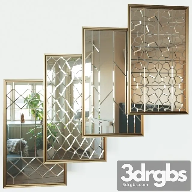 Decorative mirror tiles 3D Model Download