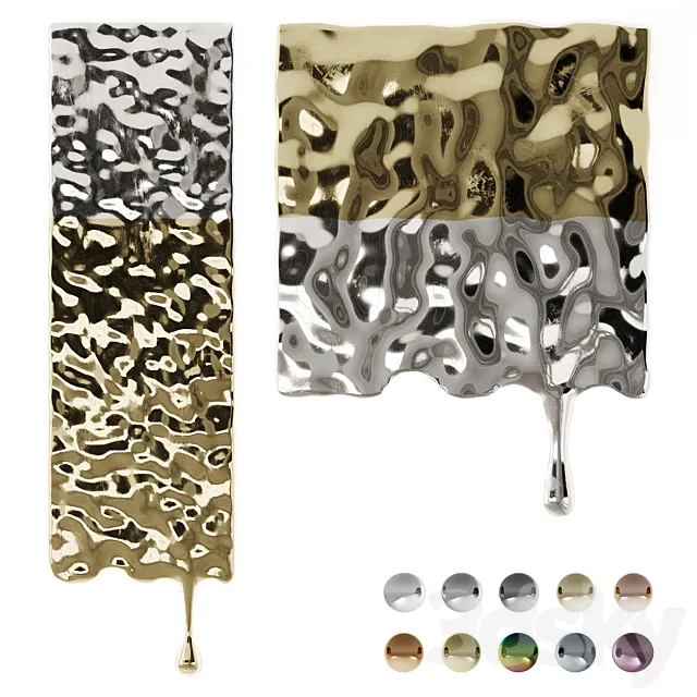 Decorative panel Drop from metal 03 3D Model