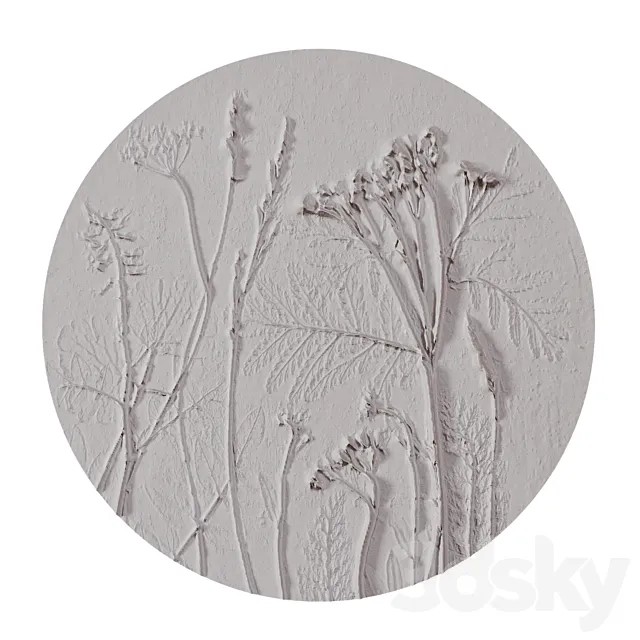 Decorative panel Tanacetum. Gips Fix. 3D Model