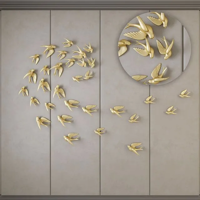 Decorative panels with birds 3D Model Decorative panels with birds 3D Model