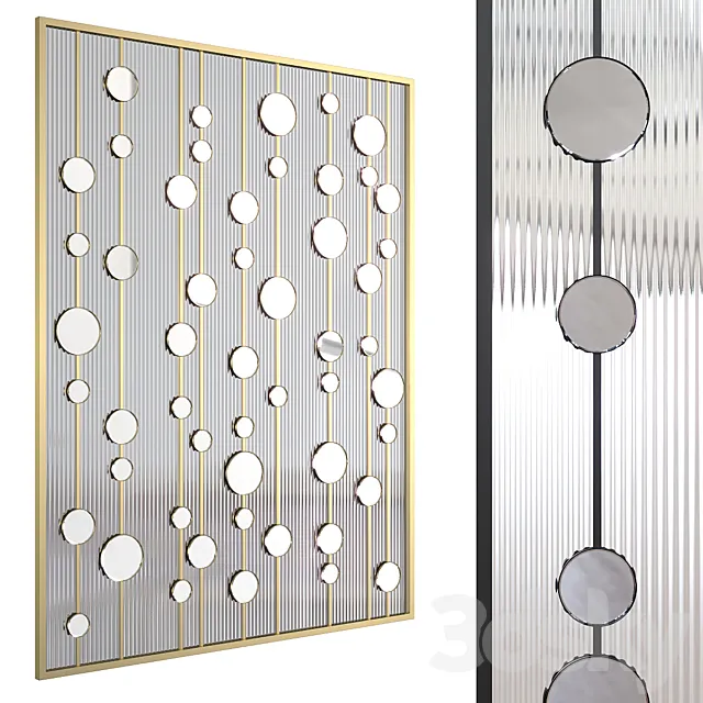 Decorative partition 015. (3 sizes 3 materials) 3D Model