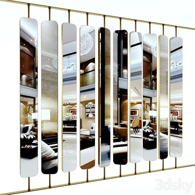decorative partition 1 (15 elements on the hinges) 3D Model decorative partition 1 (15 elements on the hinges) 3D Model
