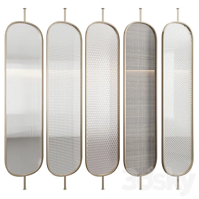Decorative partition with embossed glass 3D Model Decorative partition with embossed glass 3D Model