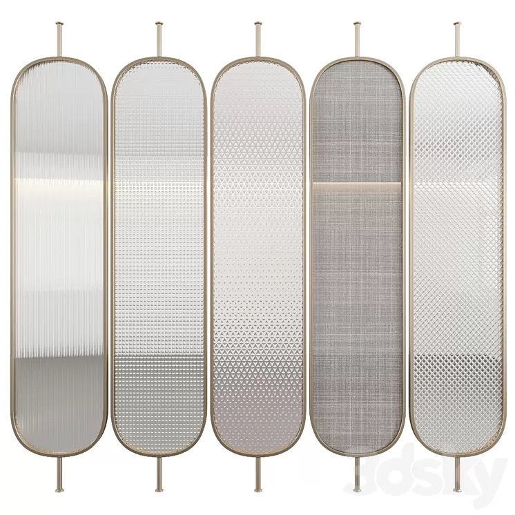 Decorative partition with embossed glass 3D Model Decorative partition with embossed glass 3D Model