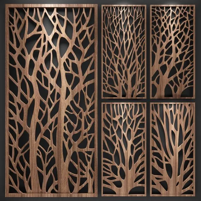Decorative partition (wood) 3D Model