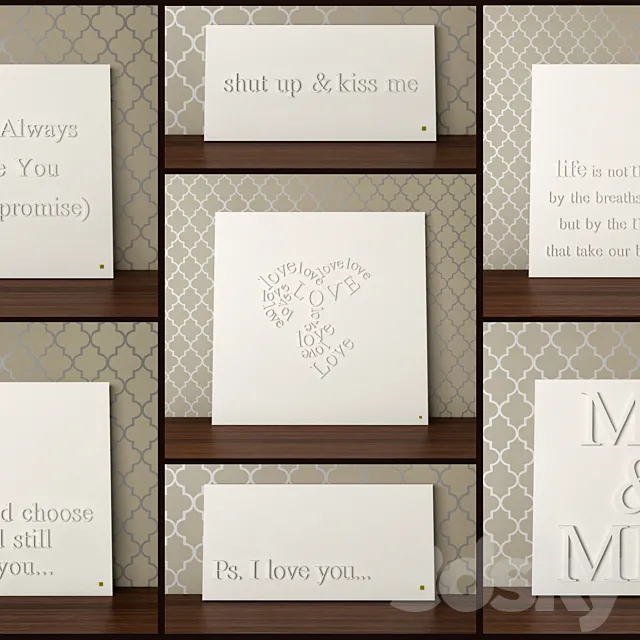 Decorative pictures Gorgeous Graffiti 3D Model Decorative pictures Gorgeous Graffiti 3D Model