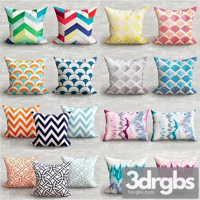Decorative pillow collections 3D Model Download Decorative pillow collections 3D Model Download