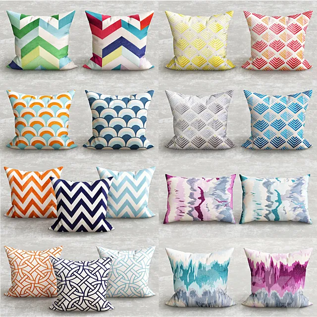 Decorative pillow collections 3DModel Decorative pillow collections 3DModel