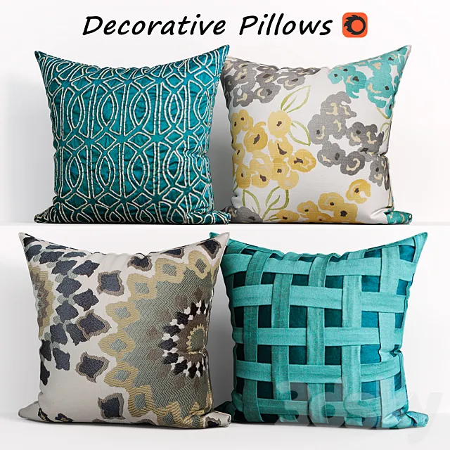 Decorative Pillow set 170 Houzz 3D Model Decorative Pillow set 170 Houzz 3D Model