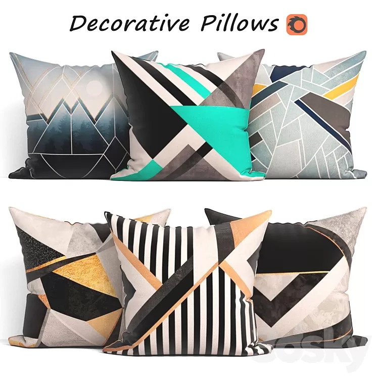Decorative Pillow set 175 Showroom 007 3D Model Decorative Pillow set 175 Showroom 007 3D Model