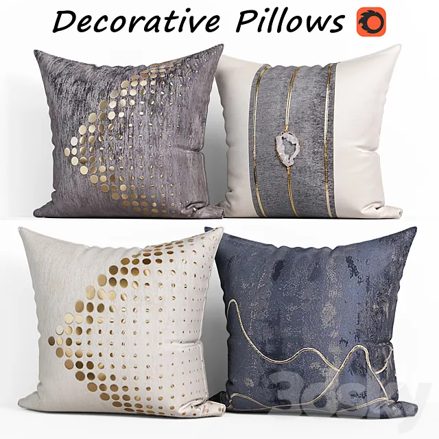 Decorative Pillow set 184 3D Model Decorative Pillow set 184 3D Model