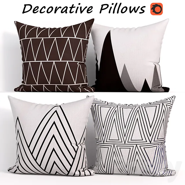 Decorative Pillow set 192 Bluettek Modern 3DModel Decorative Pillow set 192 Bluettek Modern 3DModel