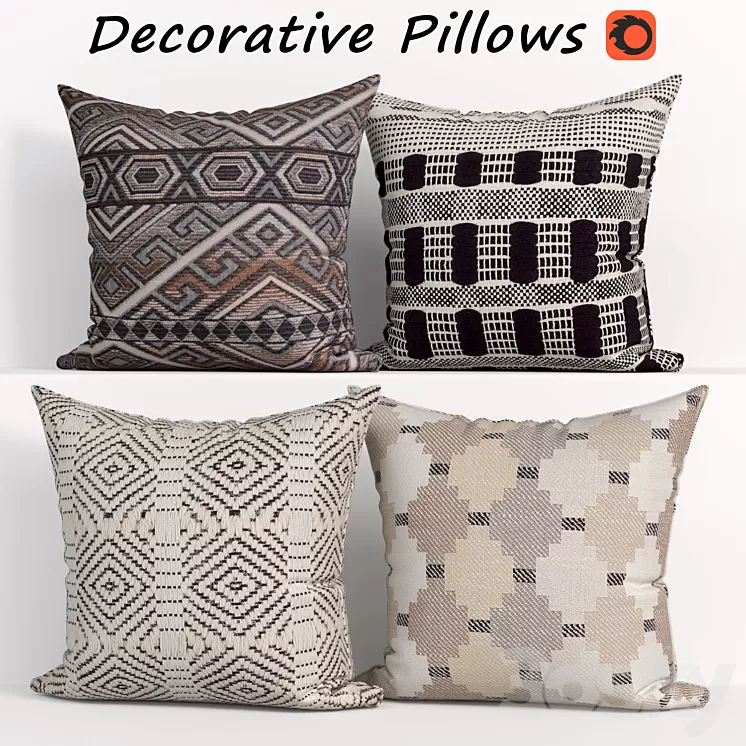 Decorative Pillow set 299 3D Model Decorative Pillow set 299 3D Model