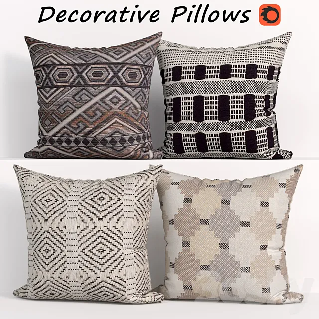 Decorative Pillow set 299 3DModel Decorative Pillow set 299 3DModel