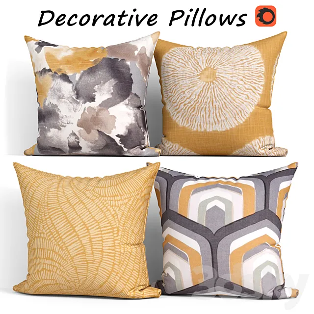 Decorative Pillow set 418 Etsy 3D Model Decorative Pillow set 418 Etsy 3D Model