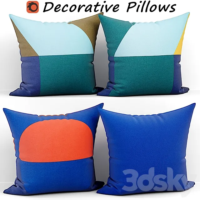 Decorative Pillow set 423 Ikea 3D Model Decorative Pillow set 423 Ikea 3D Model