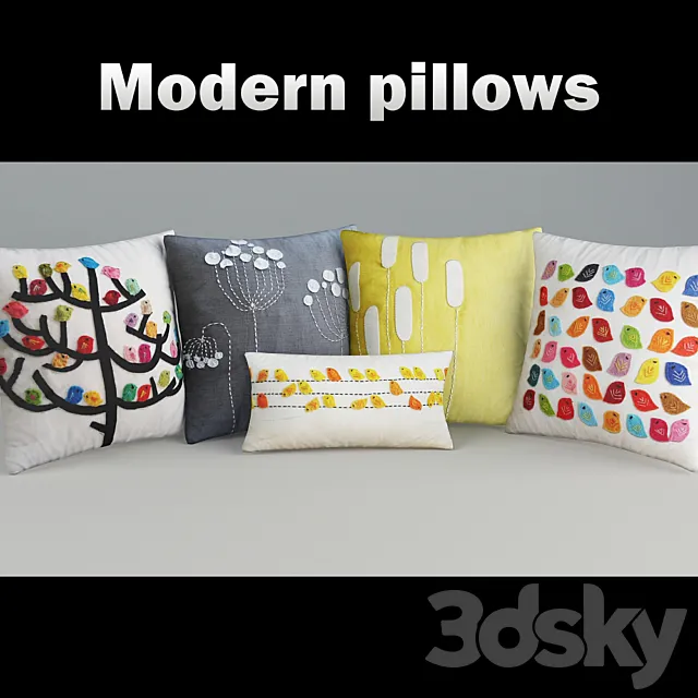 Decorative pillow with applique 3DModel Decorative pillow with applique 3DModel