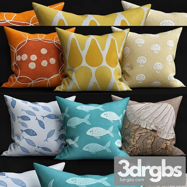 Decorative pillows 12 3D Model Download Decorative pillows 12 3D Model Download