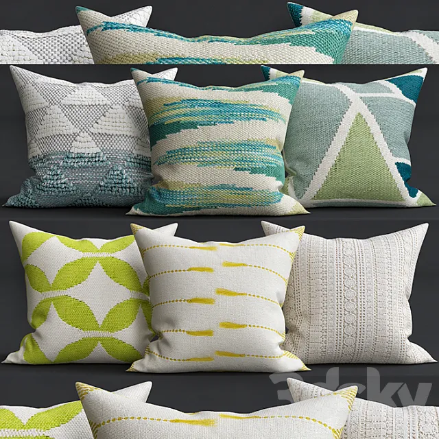 Decorative Pillows 3D Model Decorative Pillows 3D Model