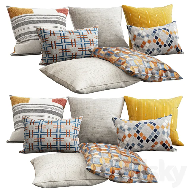 Decorative pillows 3D Model Decorative pillows 3D Model
