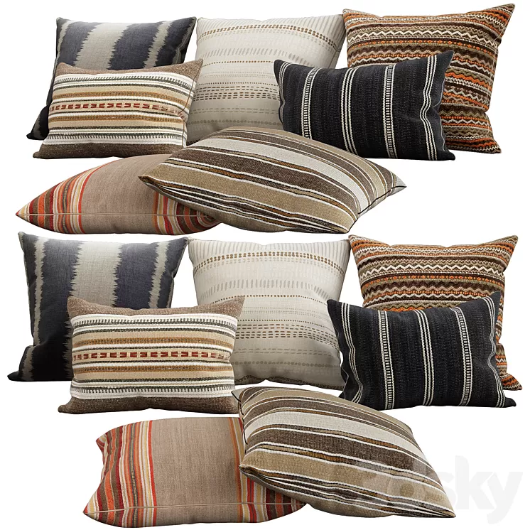 Decorative pillows 3D Model Decorative pillows 3D Model