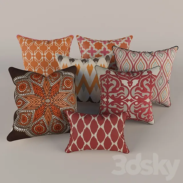 Decorative pillows 3D Model Decorative pillows 3D Model