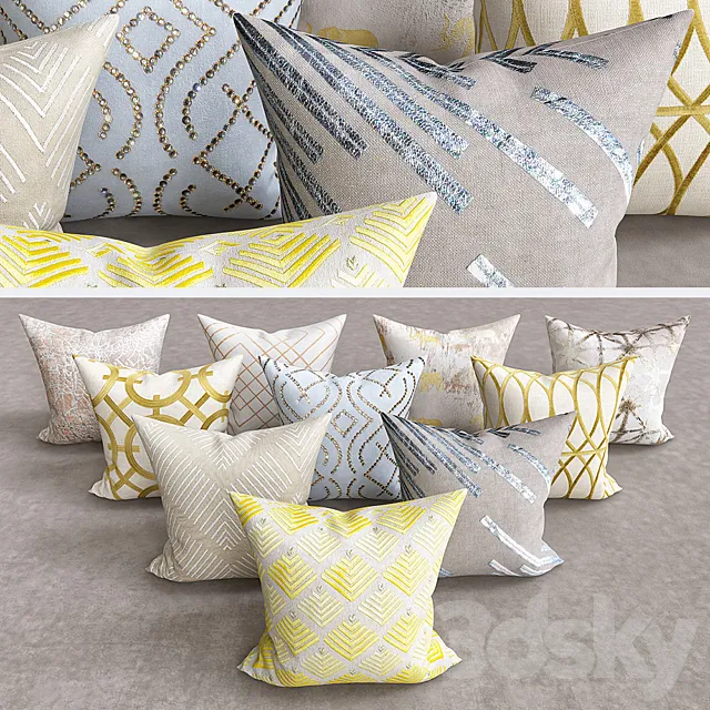 Decorative Pillows 3D Model Decorative Pillows 3D Model
