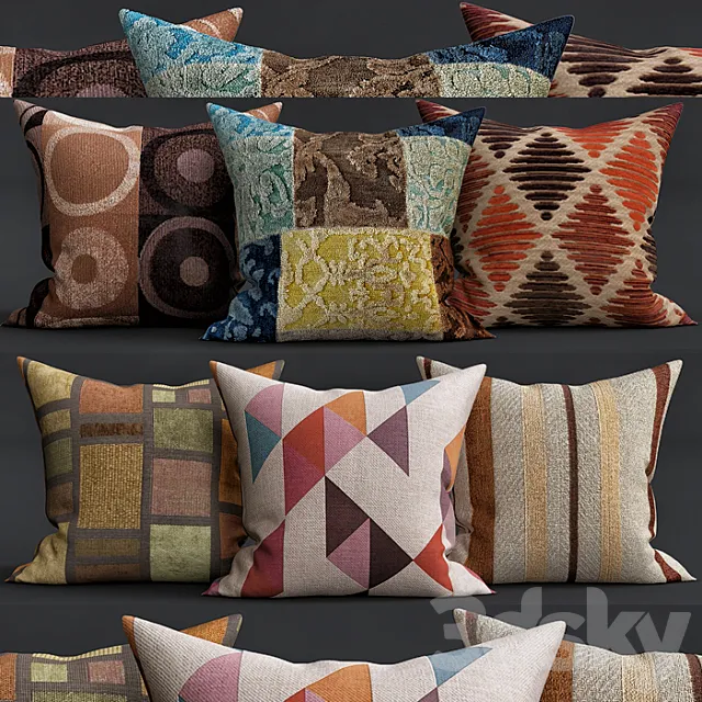 Decorative Pillows 3D Model Decorative Pillows 3D Model