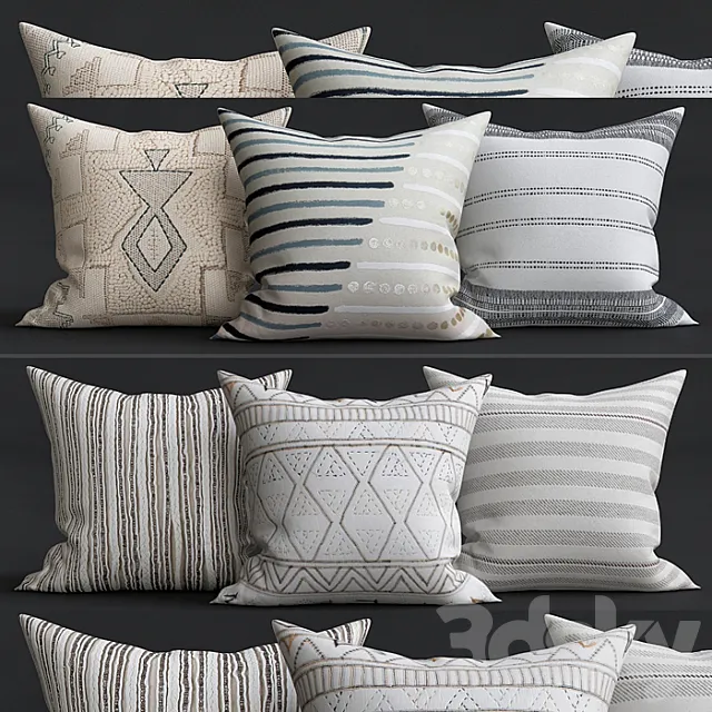 Decorative Pillows 3D Model Decorative Pillows 3D Model