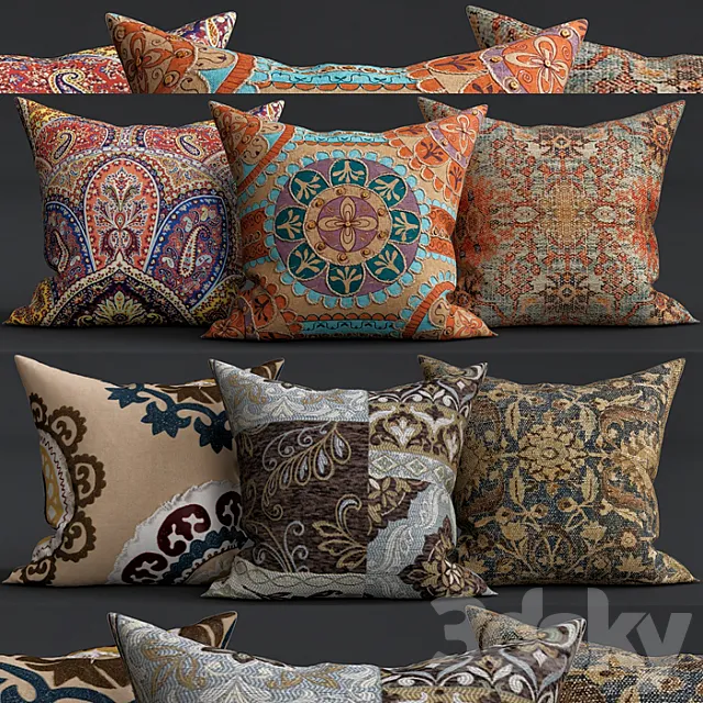 Decorative Pillows 3D Model Decorative Pillows 3D Model